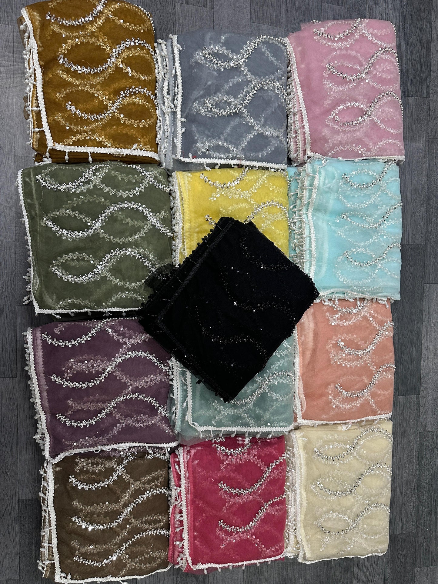 Designer Handwork Net Saree With Beads, Sequence & Pearl Embroidery