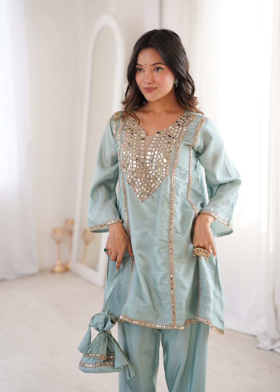 READYMADE KURTI-PANT WITH BATWA Coord set