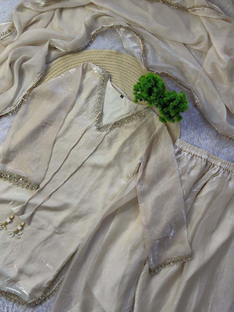 Fendy Silk Sharara Suit Set