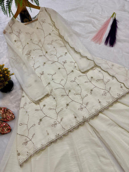 New Designer Party Wear Look Top , Sharara Plazzo and Dupatta