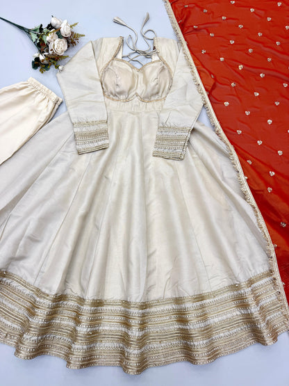 Designer Anarkali Three Piece Set