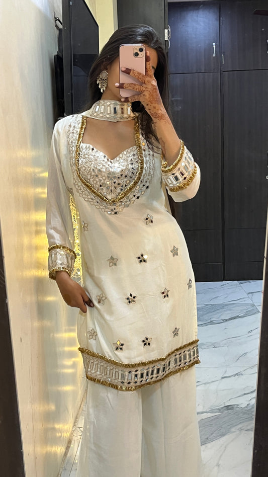Chinon Bustier, Palazzo & Dupatta Set