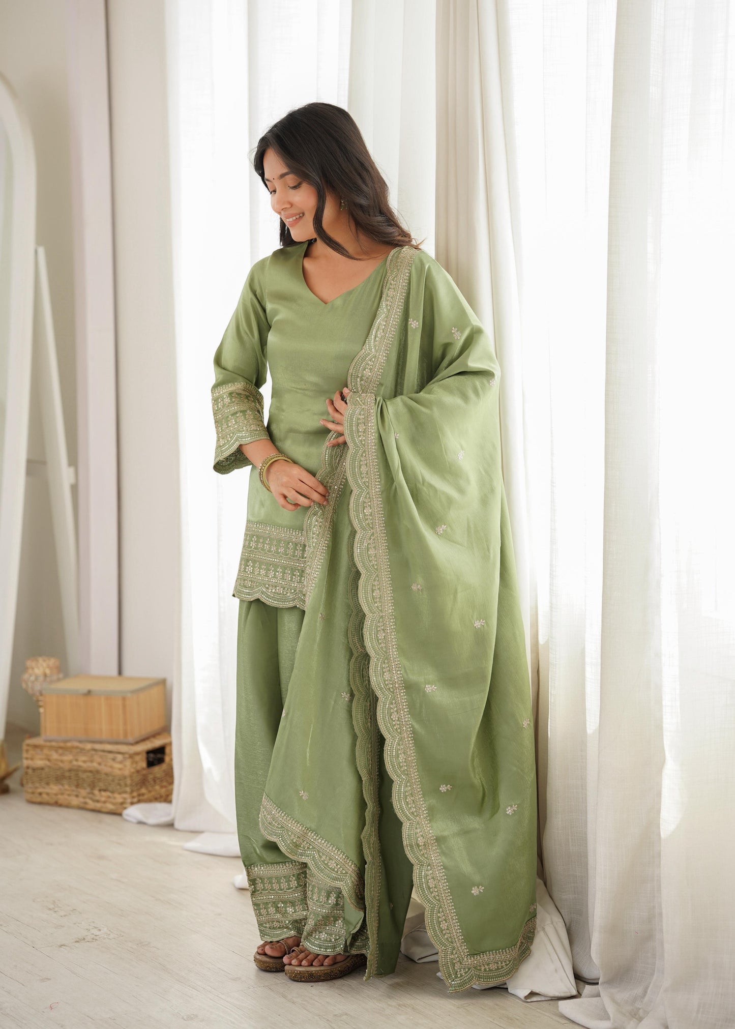 Olive green farshi set