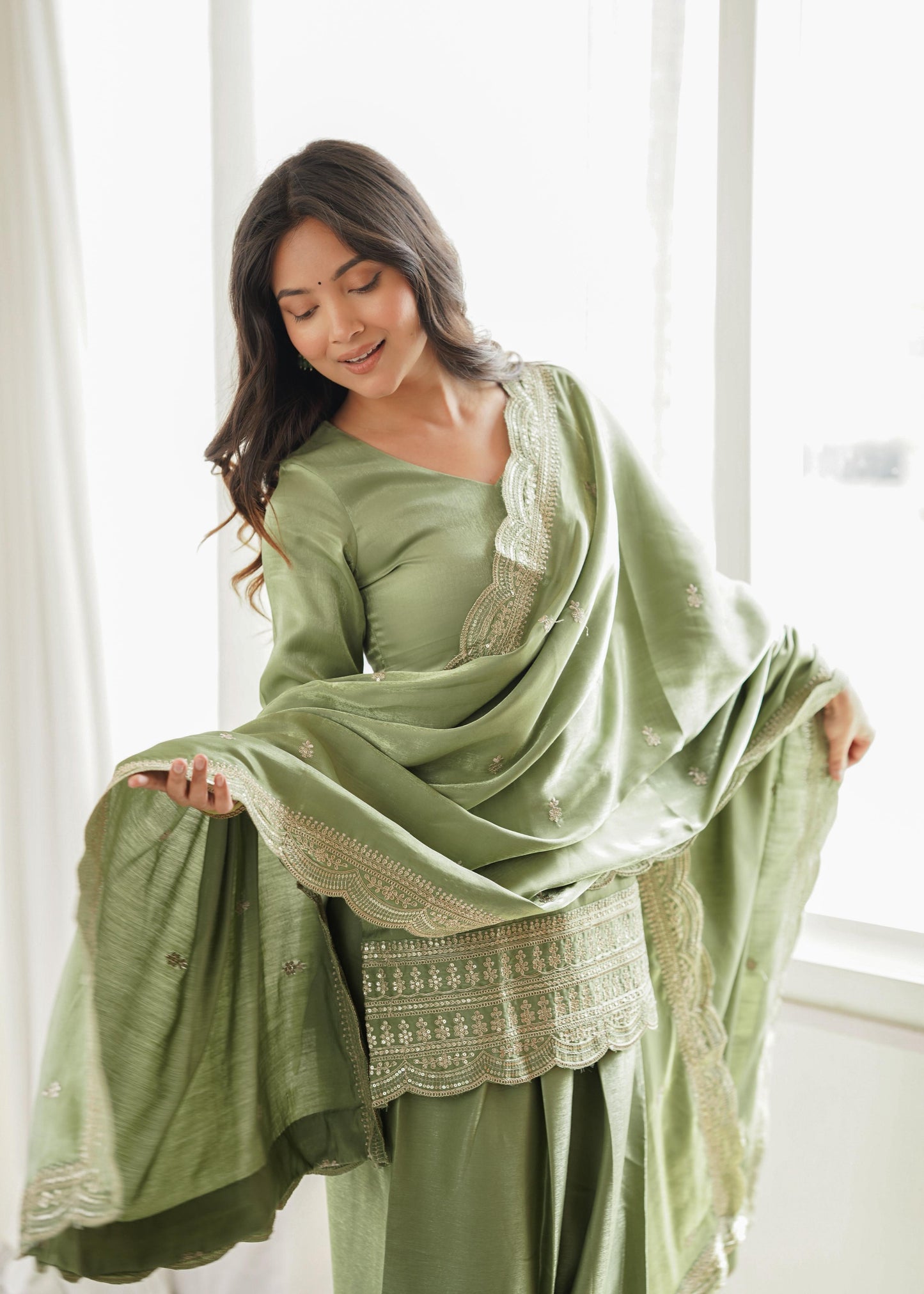 Olive green farshi set