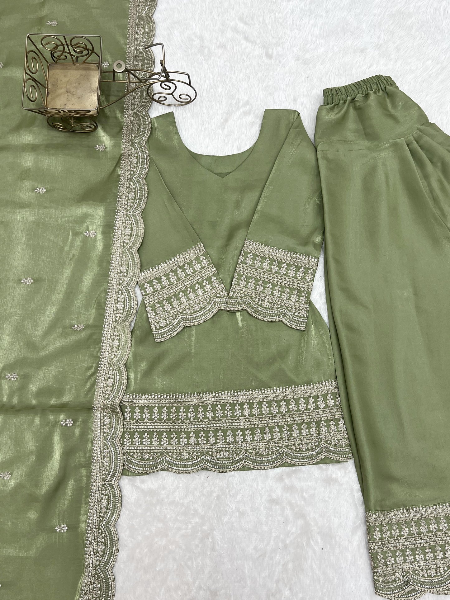 Olive green farshi set