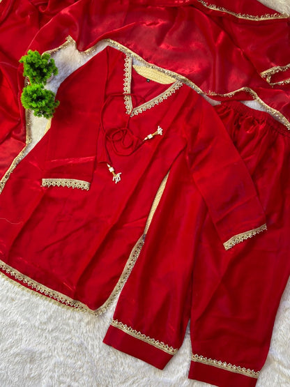 Fendy Silk Sharara Suit Set