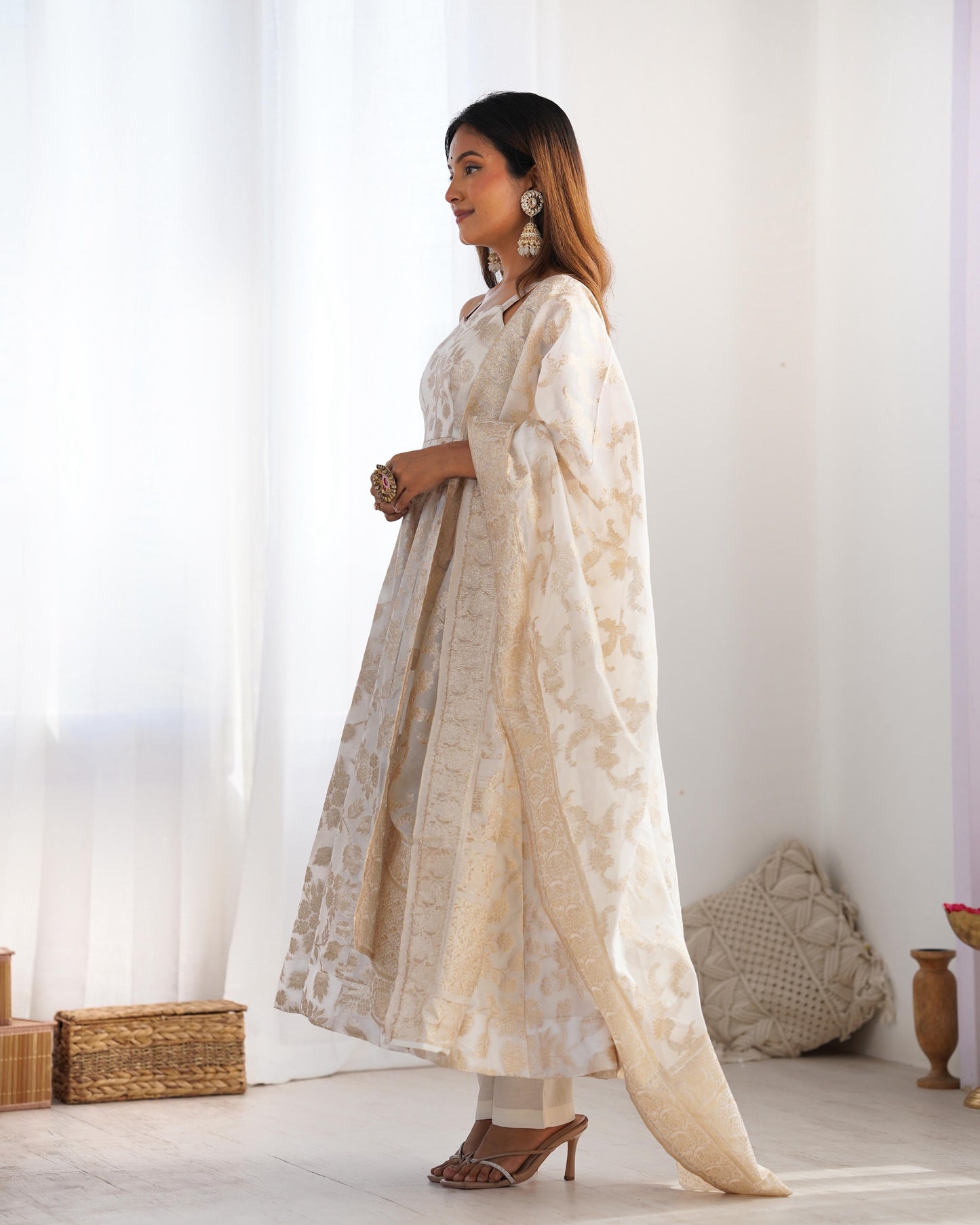Banarasi Jacquard Dola Silk Anarkali Suit Set