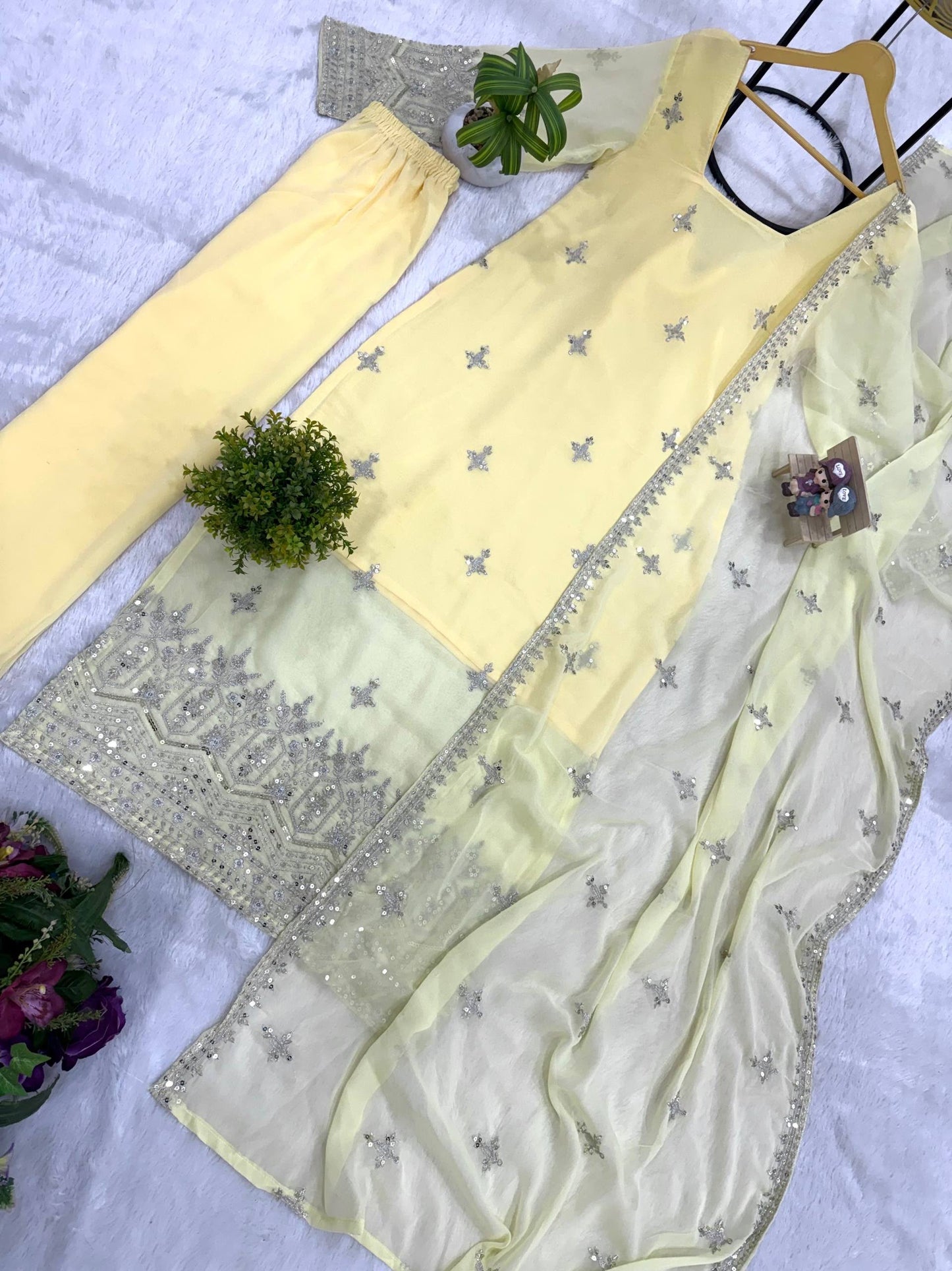 Heavy corset back faux Georgette kurta set