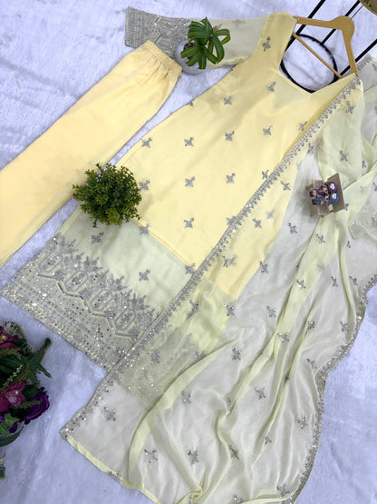 Heavy corset back faux Georgette kurta set