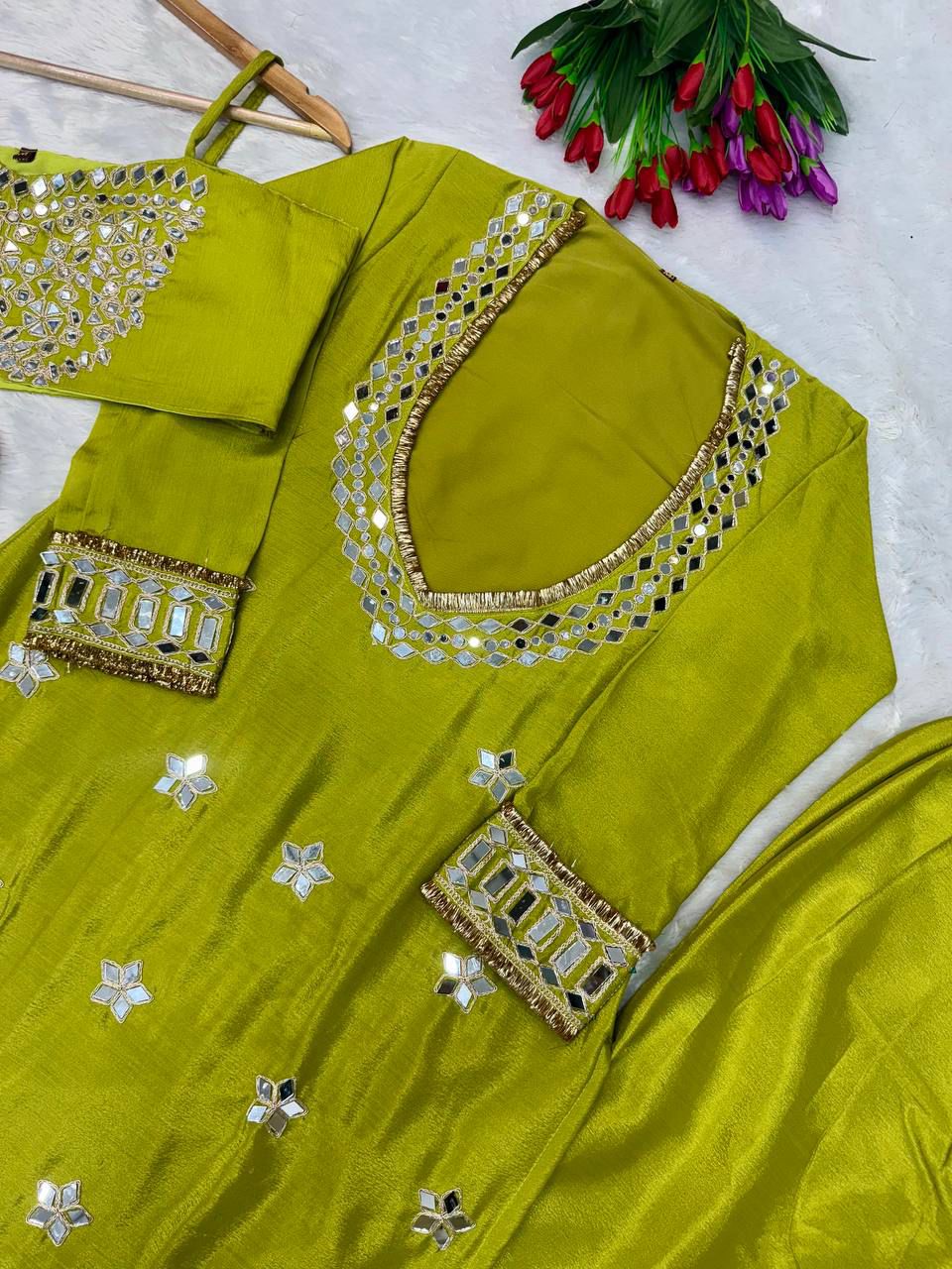 Chinon Bustier, Palazzo & Dupatta Set
