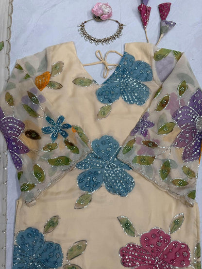 Tibby Organza Silk Brush Print Set