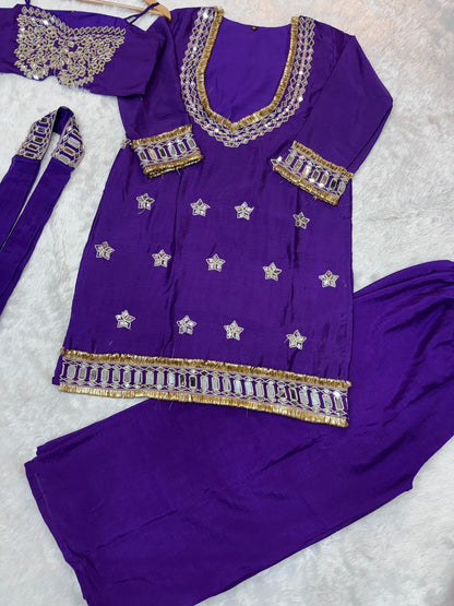 Chinon Bustier, Palazzo & Dupatta Set