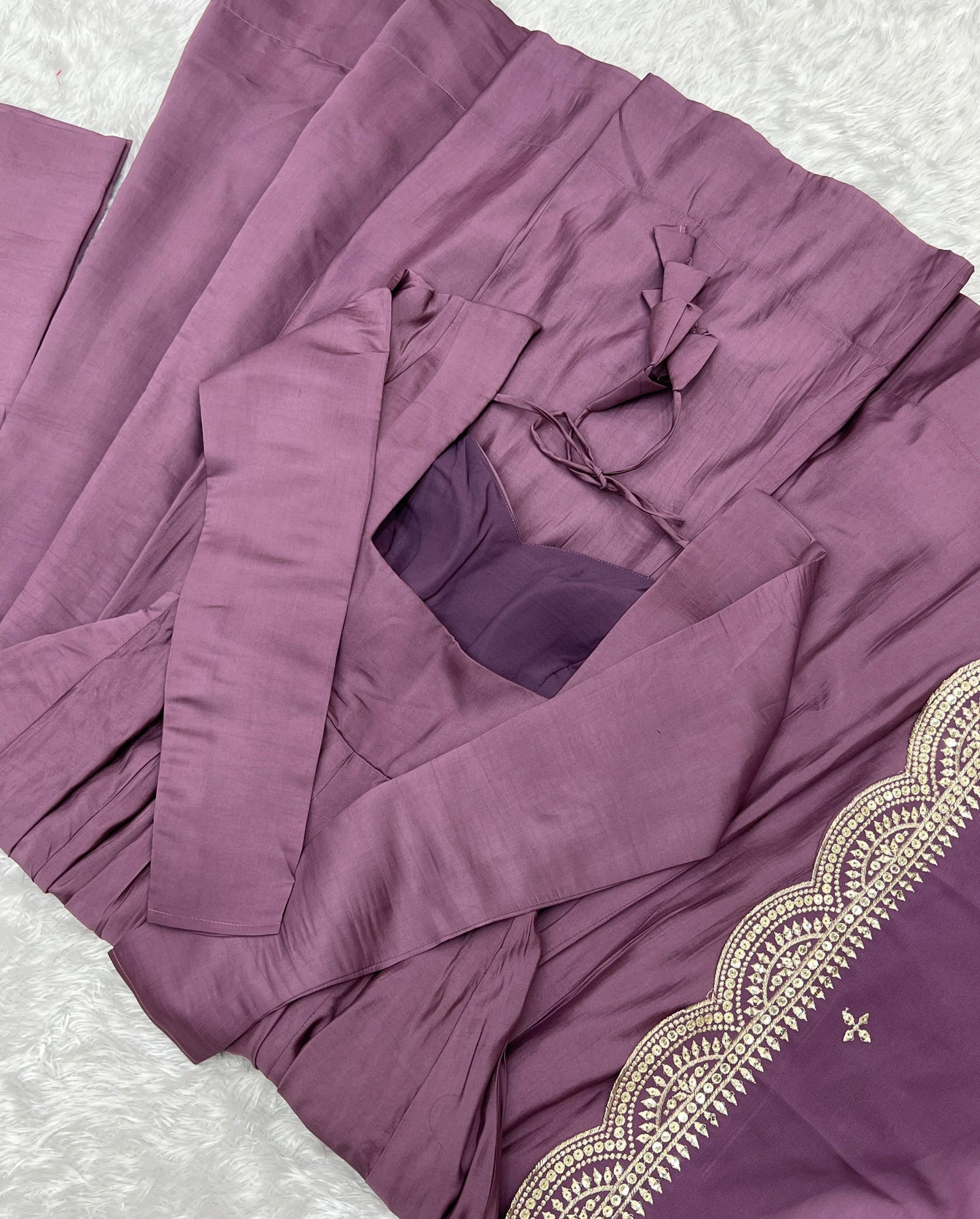Pure Roman Silk Chanderi Anarkali Set
