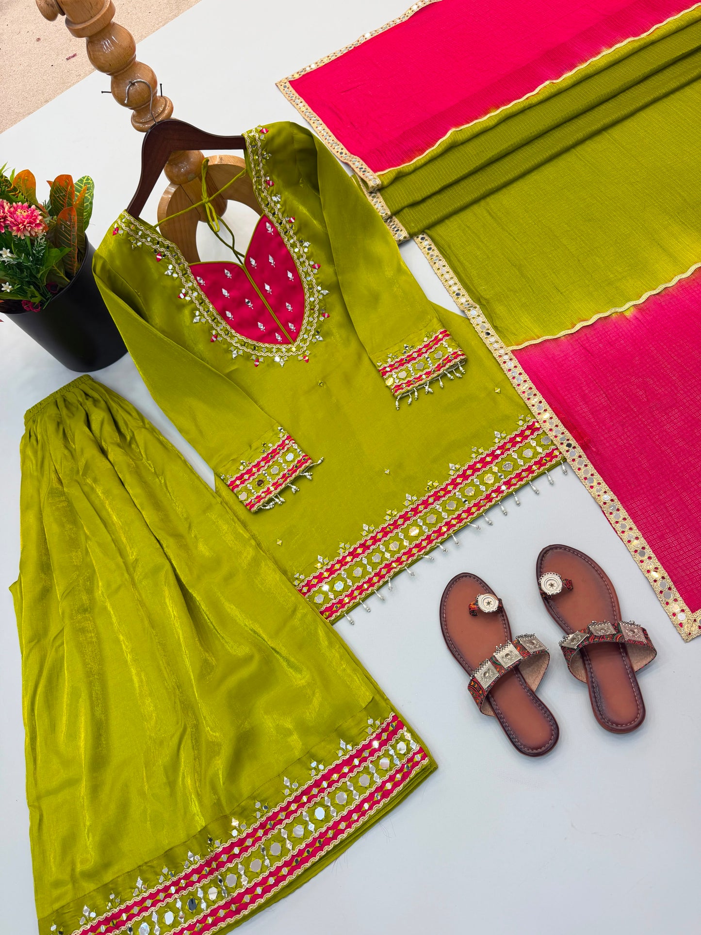 Premium Mirror Work Ethnic Set