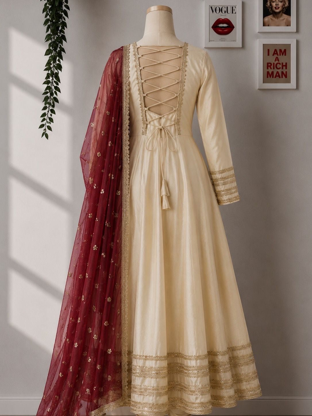 Designer Anarkali Three Piece Set