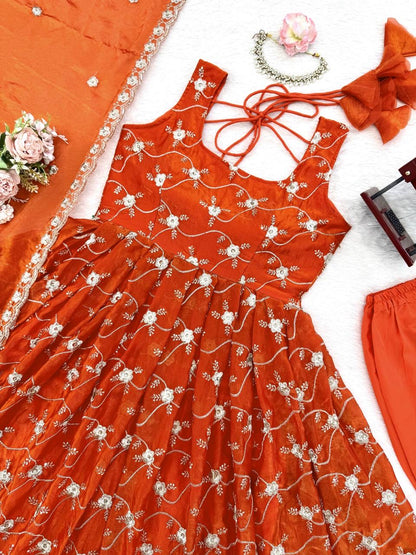 Heavy Fendy Silk Anarkali Set