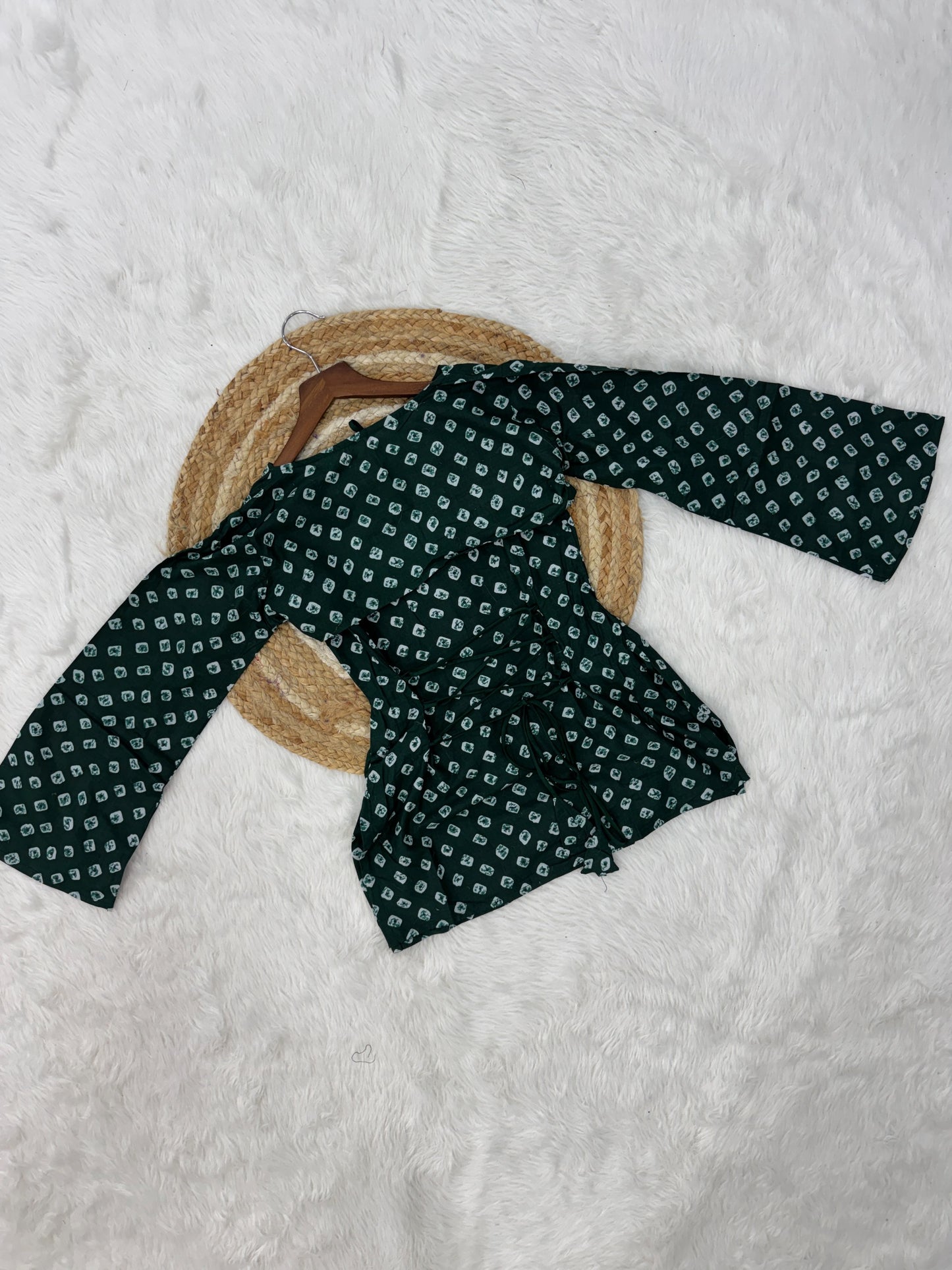 Pure Cotton Bandhej Print Short Kurti