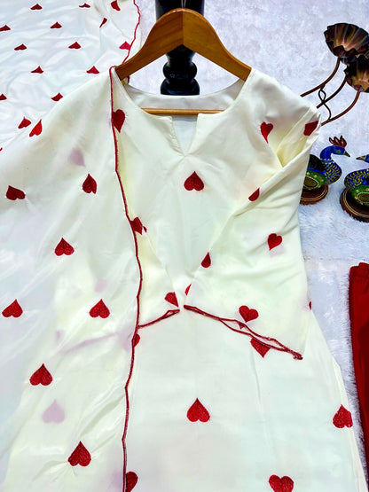 Premium Natural Crepe Embroidered Palazzo Set With Dupatta