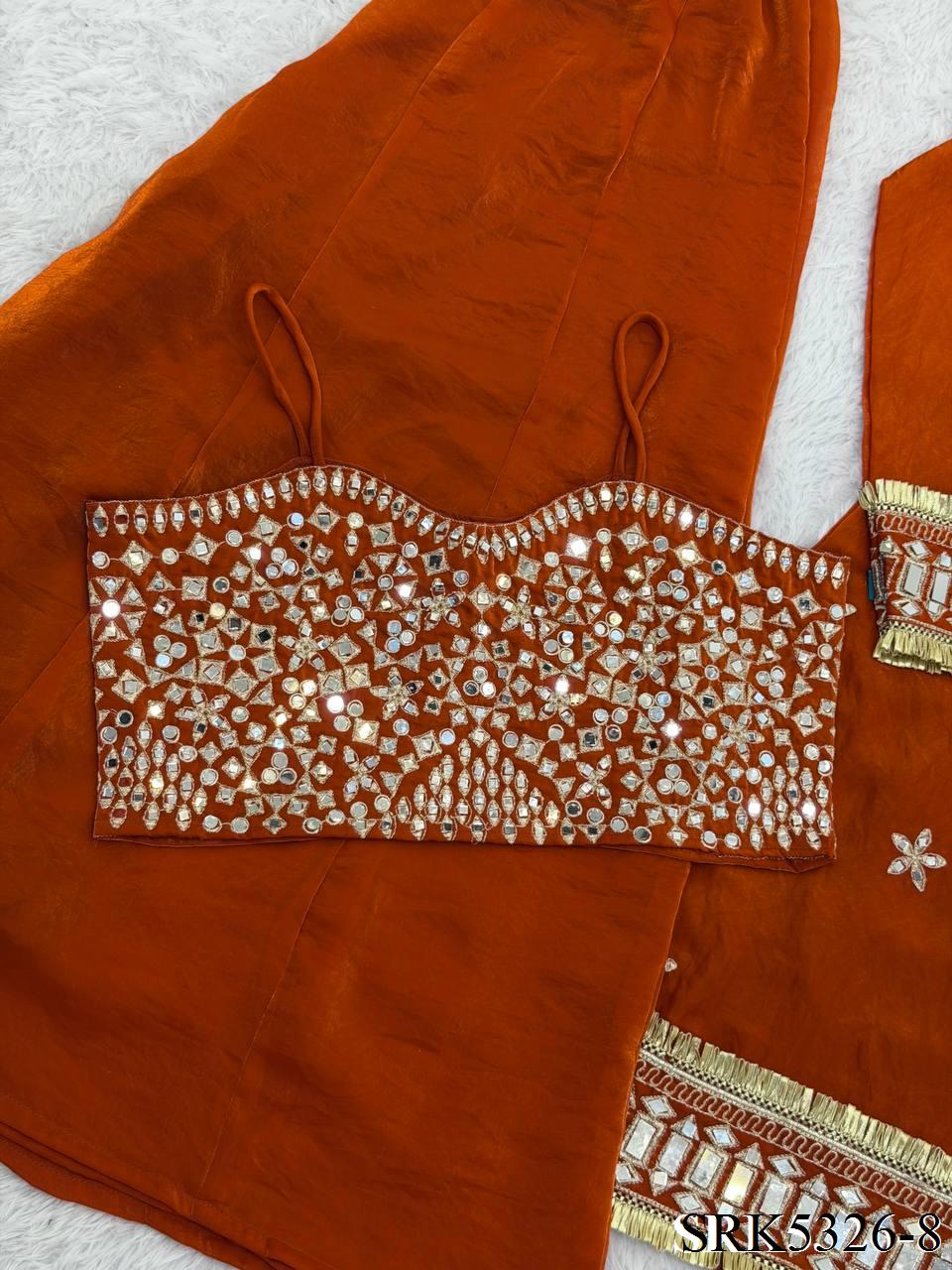 Viral Rust Orange Bustier Set