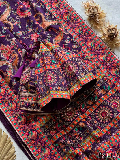 Zari Silk Saree with stitched blouse