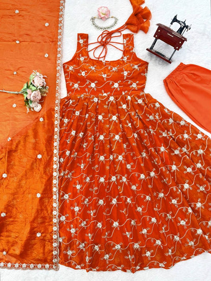 Heavy Fendy Silk Anarkali Set
