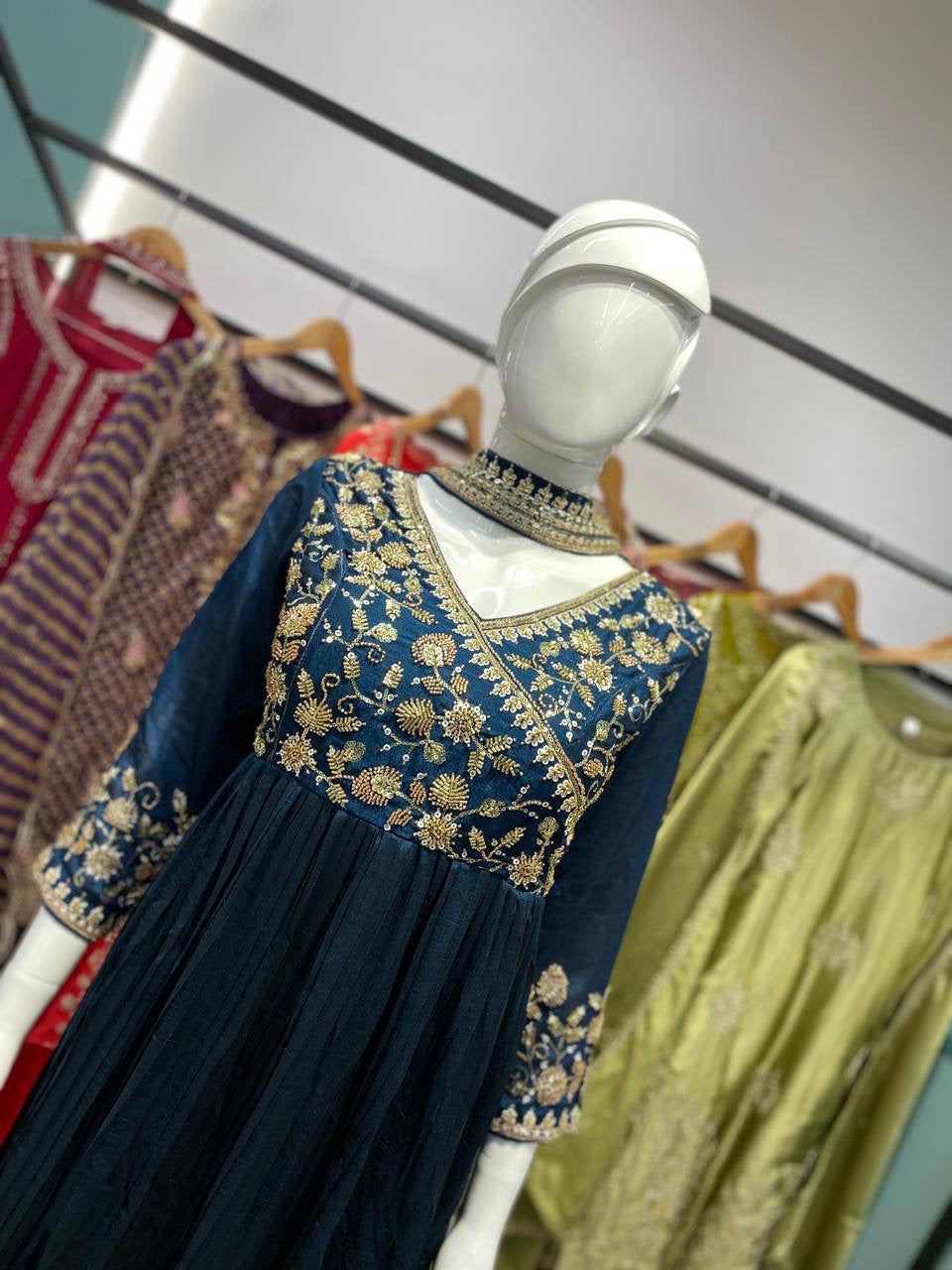 Blooming Vichitra Gown Set