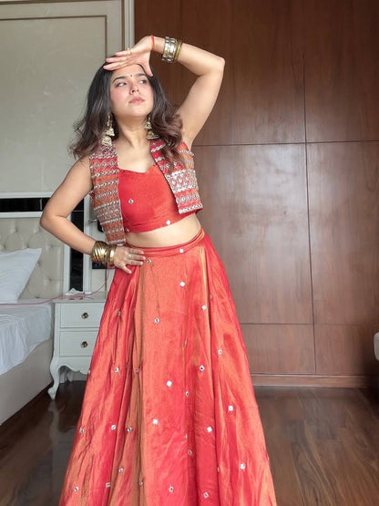 Simmer Silk Lehenga Choli With Koti
