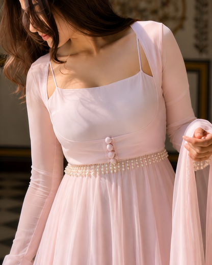 Faux Georgette Maxi Anarkali Suit Set