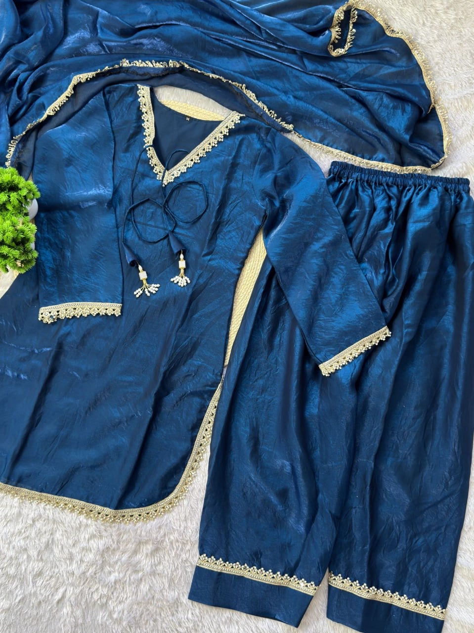 Fendy Silk Sharara Suit Set