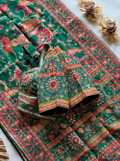 Zari Silk Saree with stitched blouse