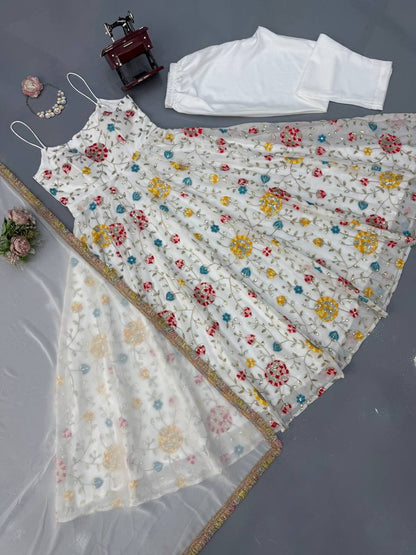WEDDING WEAR HEAVY FAUX GEORGETTE THREAD WITH SEQUENCE ANARKALI SET