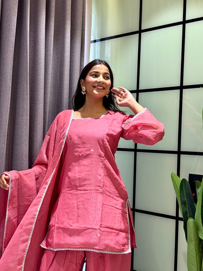 Crunchy Silk Farshi Salwar Suit with Swarovski Work