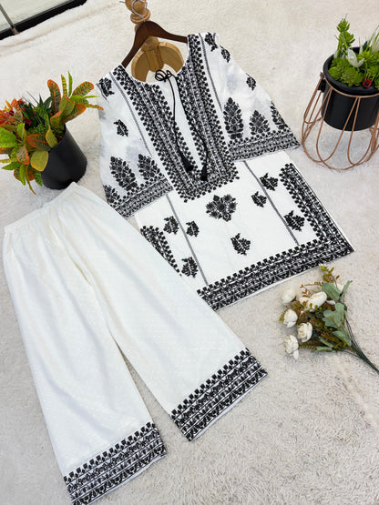 Rayon Butti Silk Top-Bottom Set