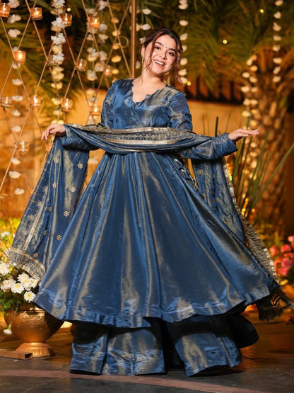 New Designer Party Wear Gown And Plazzo
