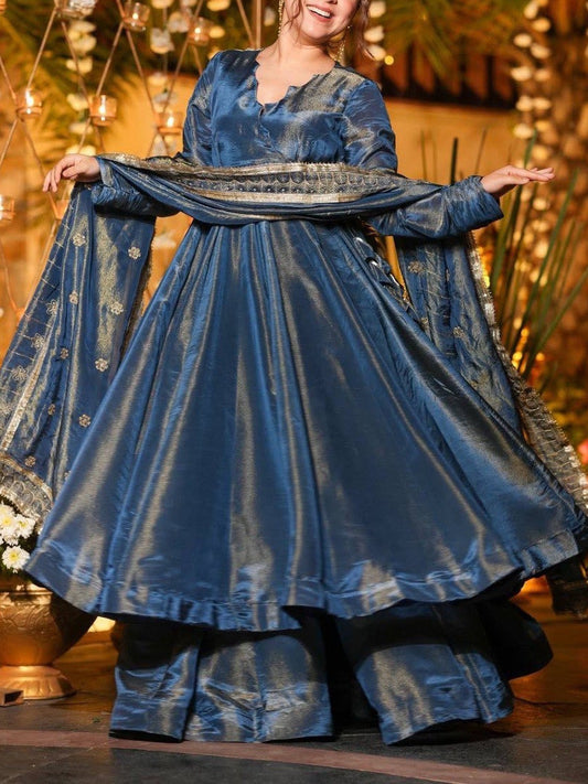 New Designer Party Wear Gown And Plazzo