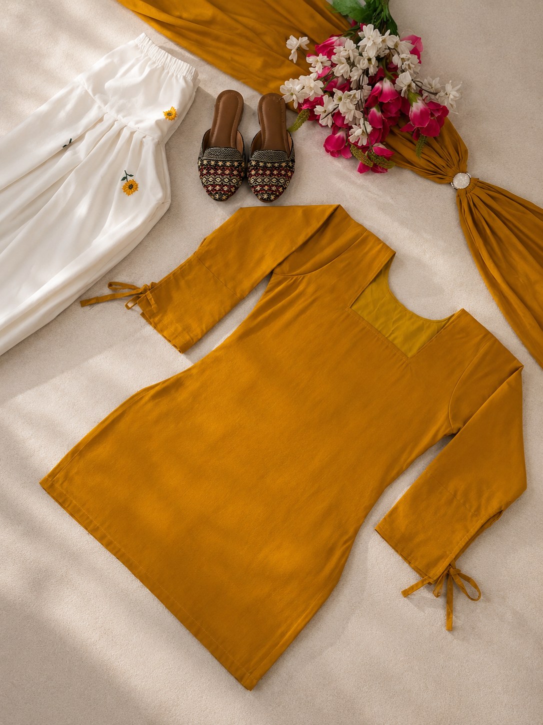 Premium Roman Cotton Farshi Salwar Set With Mal Cotton Dupatta