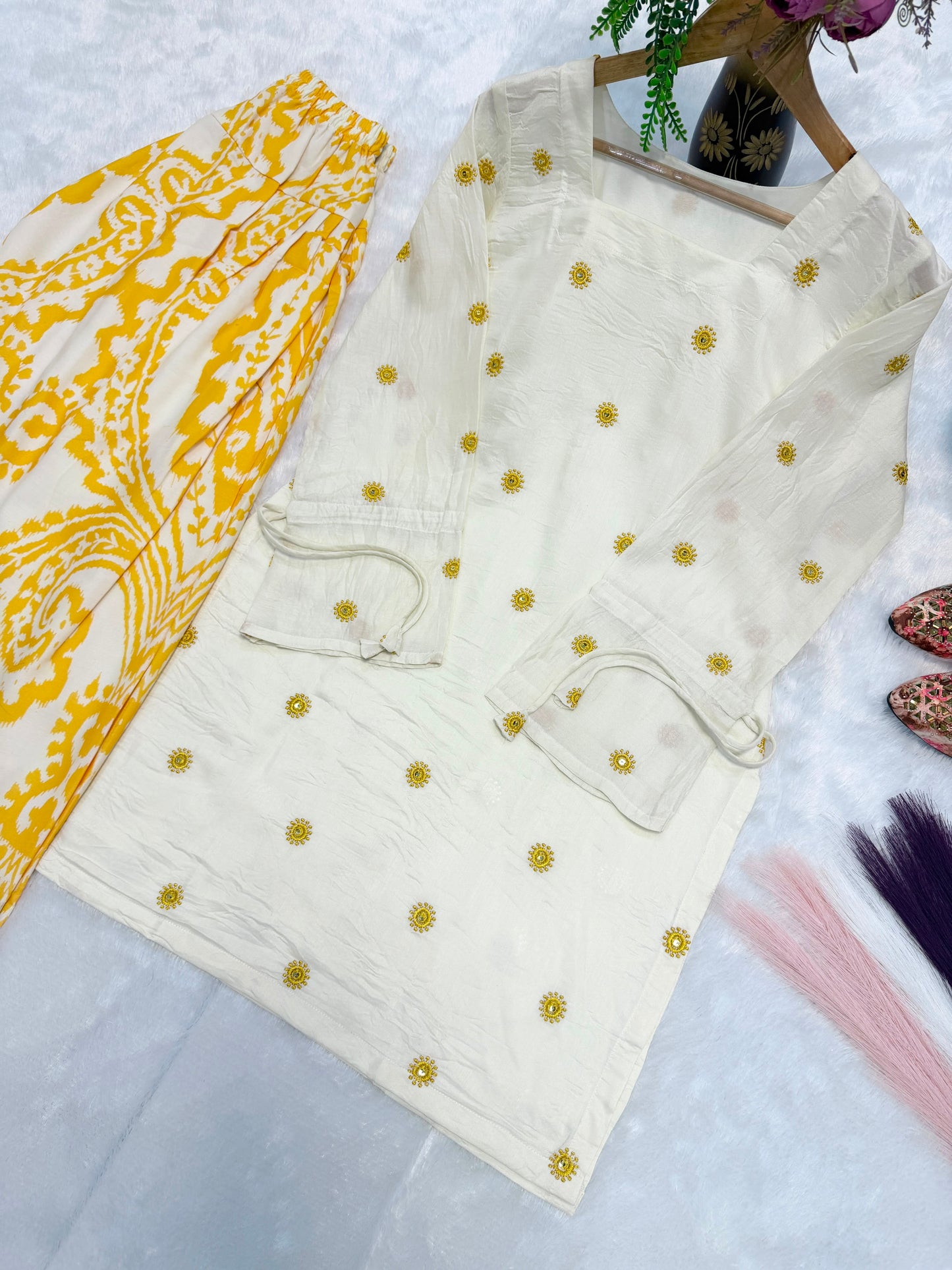 Premium Cambric Cotton Digital Print Co-Ord Set With Farshi Pant