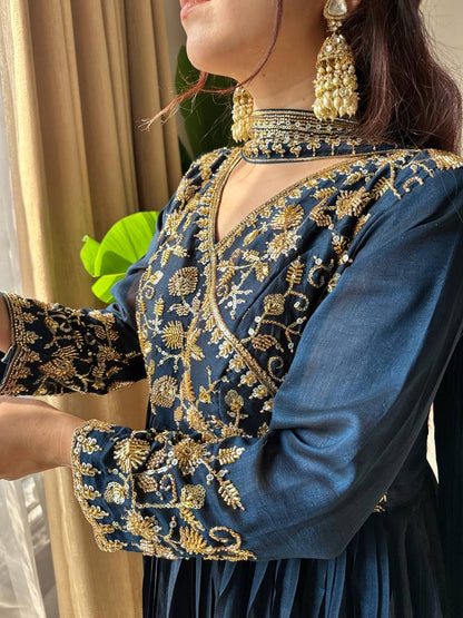 Blooming Vichitra Gown Set