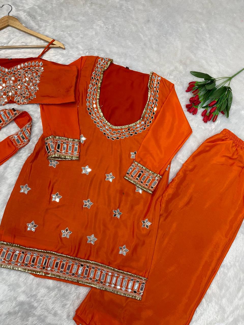 Chinon Bustier, Palazzo & Dupatta Set