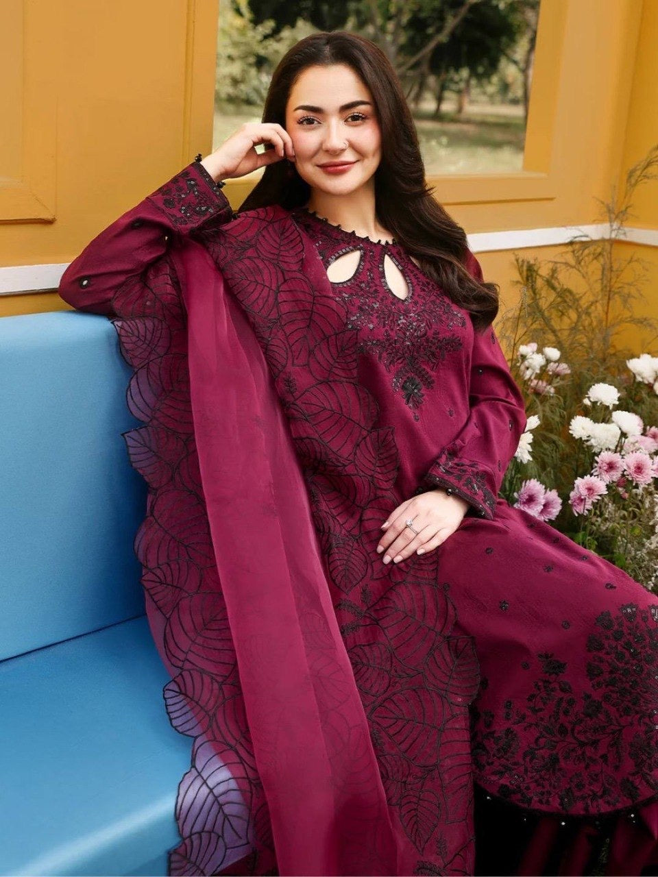 Satin Rayon Top, Plazzo & Dupatta
