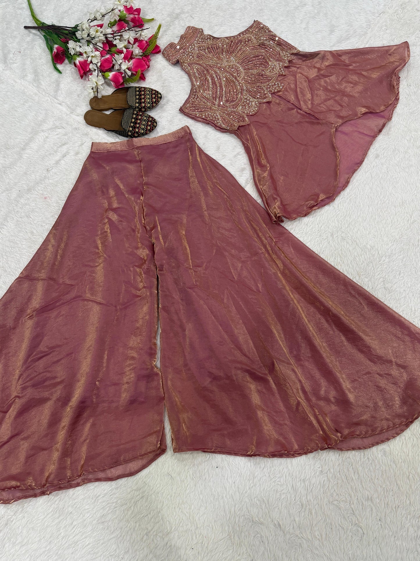 Indo western real moti work set