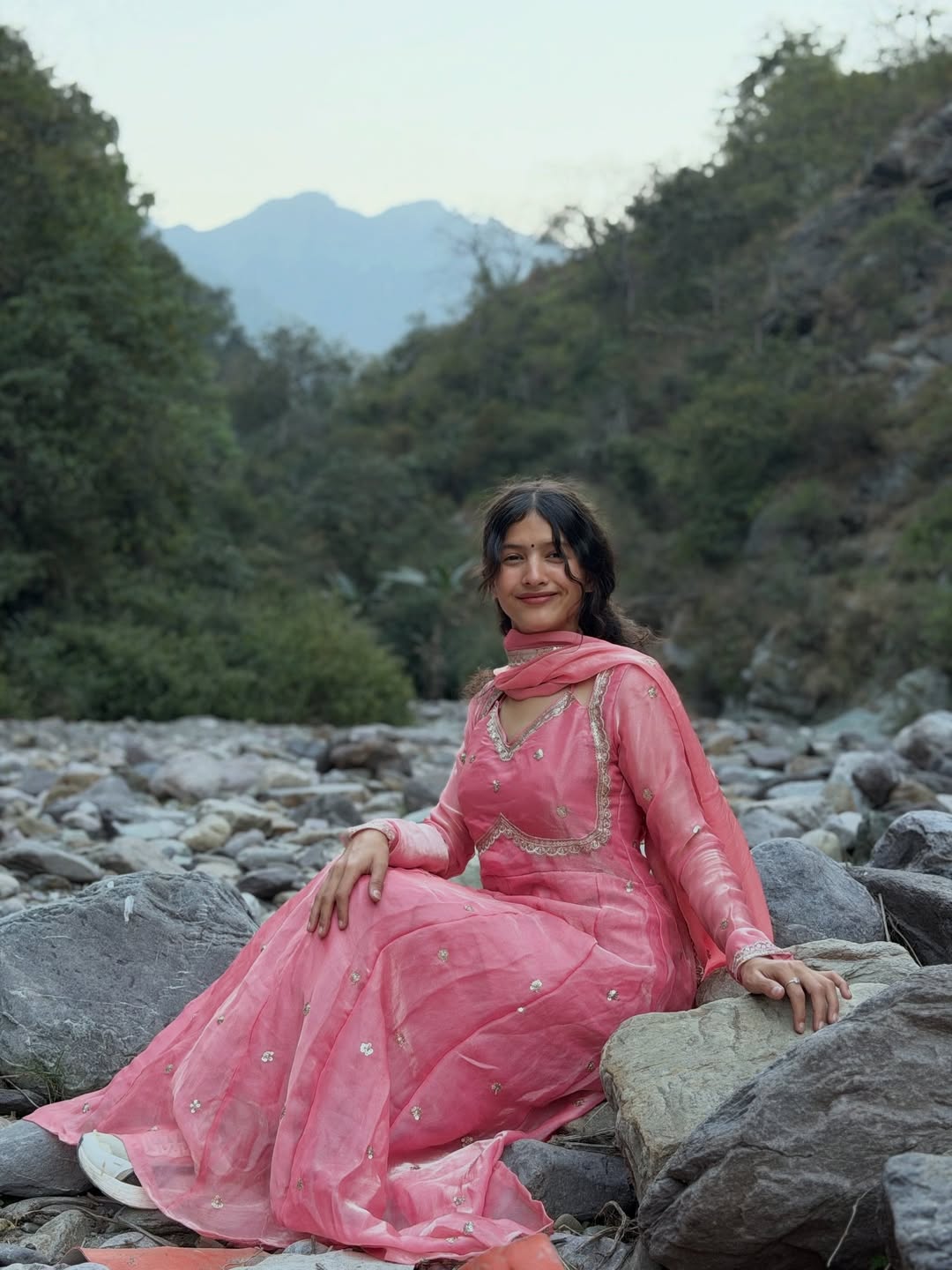 Viral Fendi Silk Anarkali Set