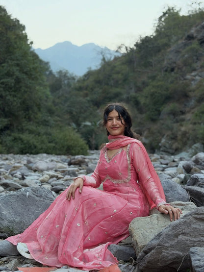 Viral Fendi Silk Anarkali Set