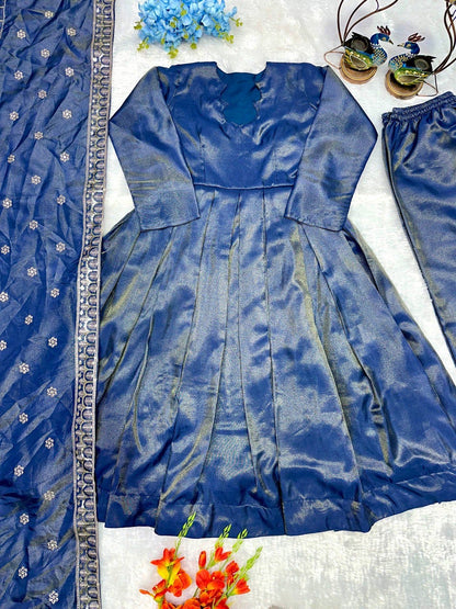 New Designer Party Wear Gown And Plazzo