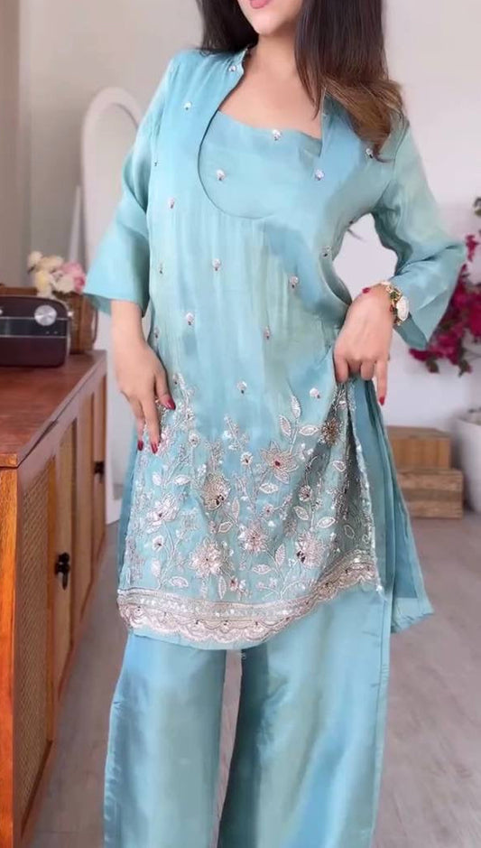 Glass Roman Top & Pant Set