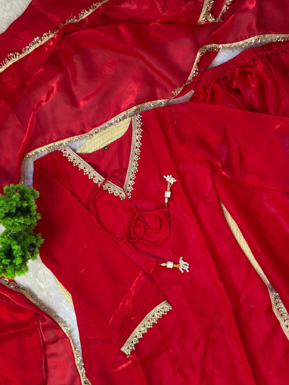 Fendy Silk Sharara Suit Set