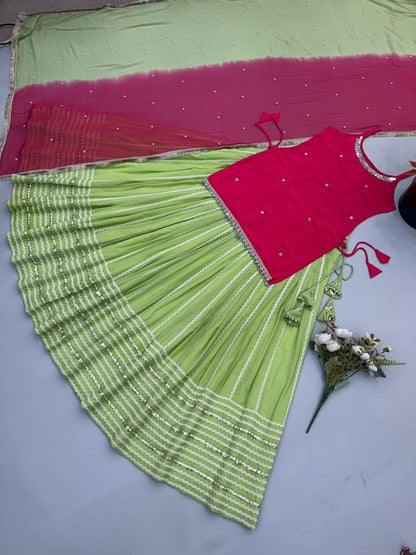 Fendy Silk Mirror Work Lehenga Set