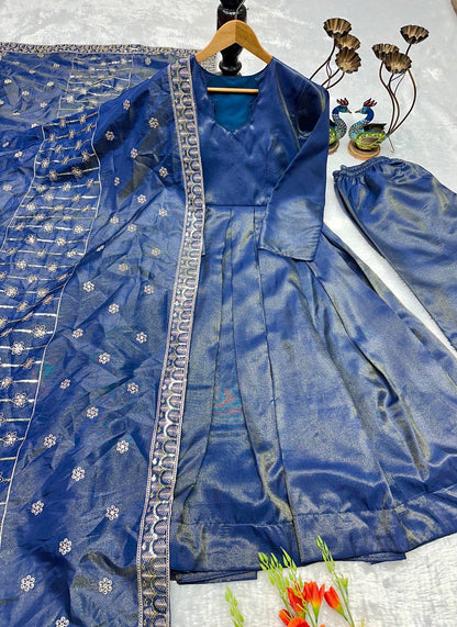 New Designer Party Wear Gown And Plazzo
