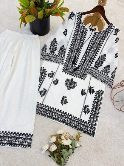 Rayon Butti Silk Top-Bottom Set