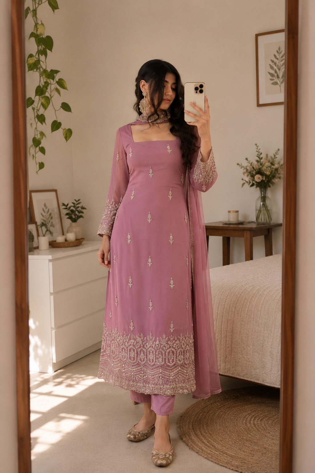 Heavy corset back faux Georgette kurta set